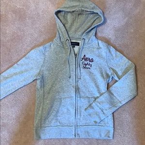 full zip grey hoodie